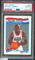 Michael Jordan 1991 Hoops USA Basketball Chicago Bulls #579 PSA 10