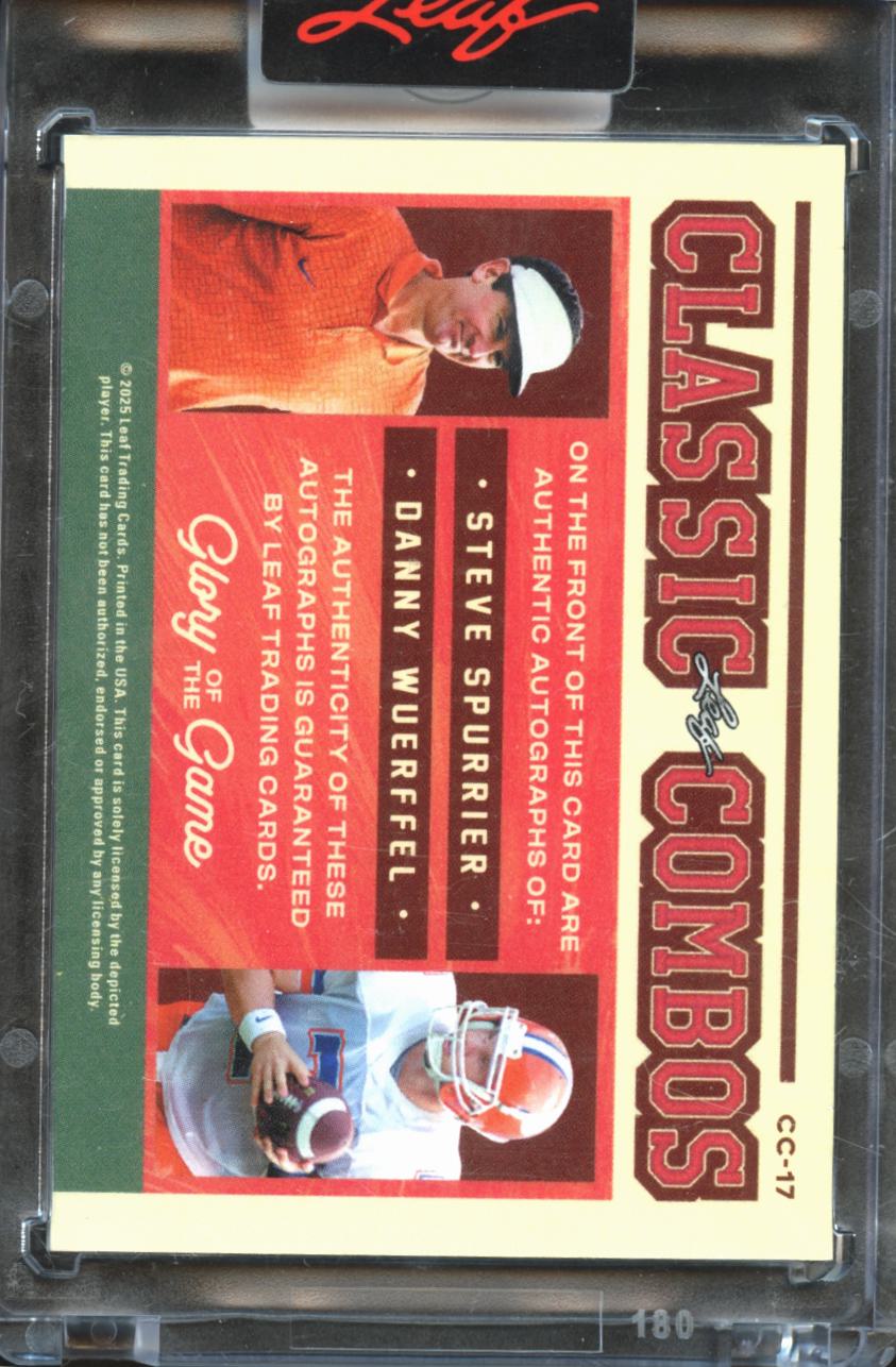 Danny Wuerffel / Steve Spurrier 2025 Leaf Glory Auto Autograph 1/3 Florida