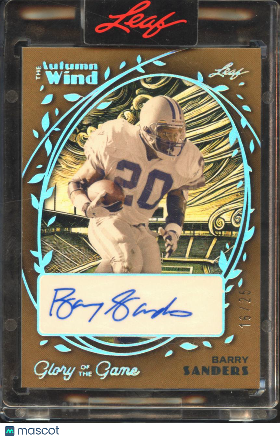 Barry Sanders 2020 Leaf Glory of the Game Auto Autograph 16/25 Detroit Lions