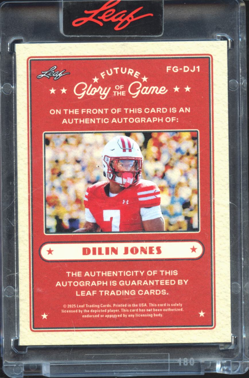 Dilin Jones 2025 Leaf Glory of the Game Auto Autograph 94/99 Wisconsin Badgers