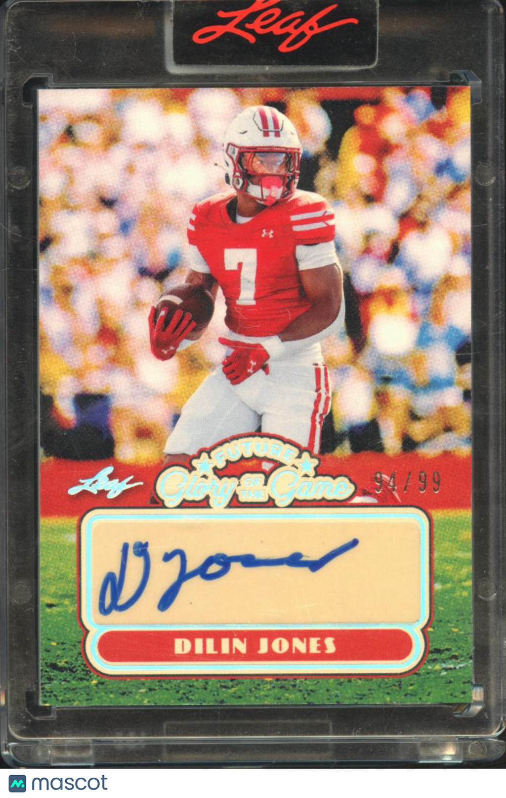 Dilin Jones 2025 Leaf Glory of the Game Auto Autograph 94/99 Wisconsin Badgers