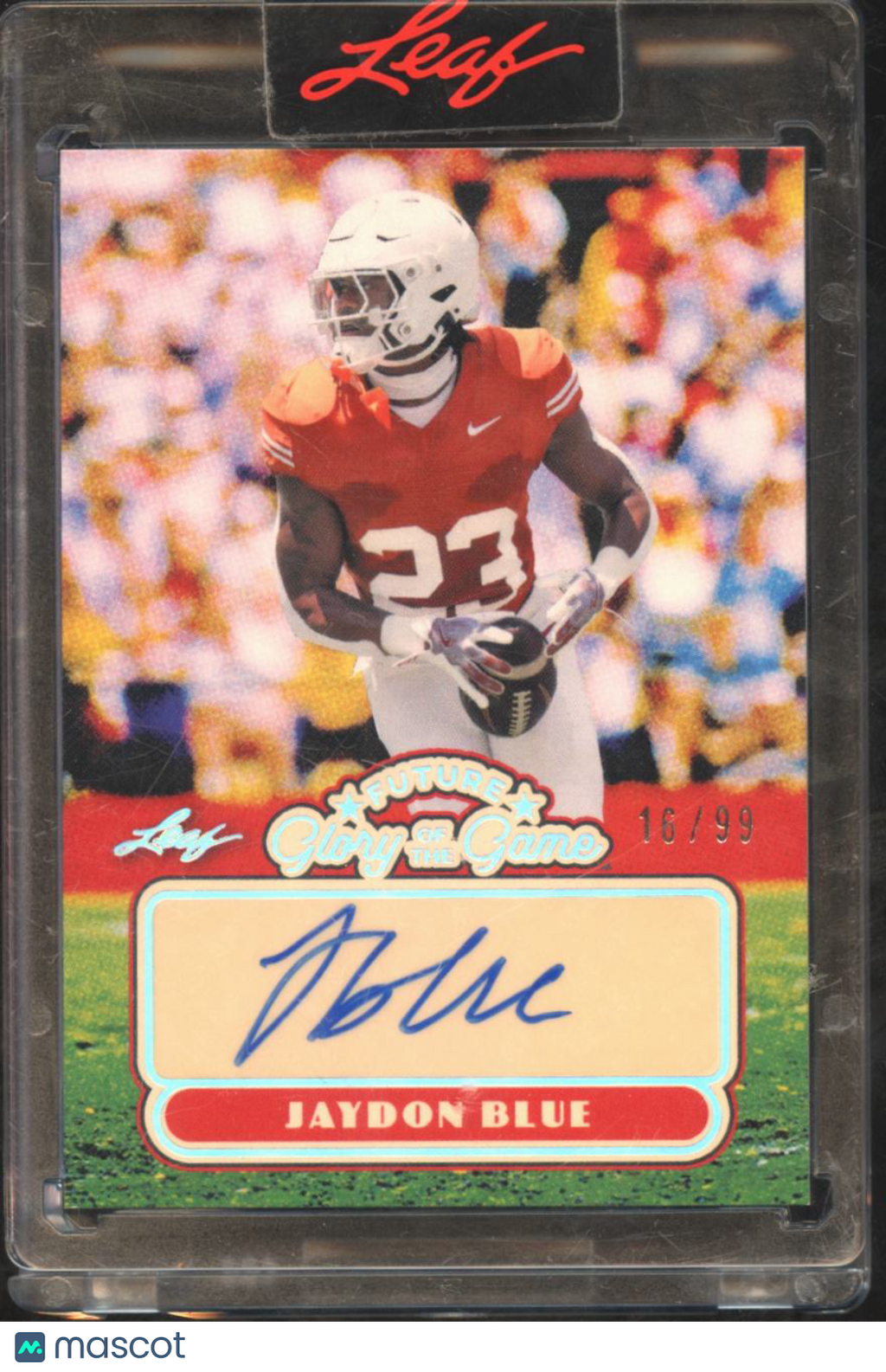Jaydon Blue 2025 Leaf Glory of the Game Auto Autograph 16/99 Texas Longhorns