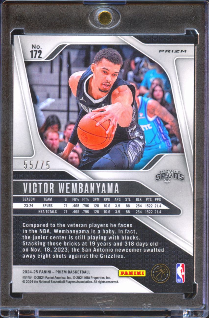 Victor Wembanyama 2024-25 Prizm Purple Disco 55/75 San Antonio Spurs