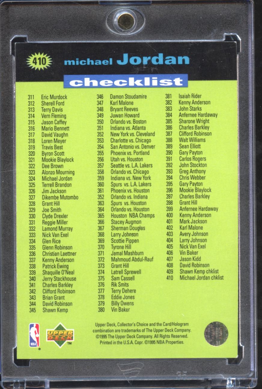 Michael Jordan 1995 Upper Deck Collector's Choice Player's Club Platinum Bulls