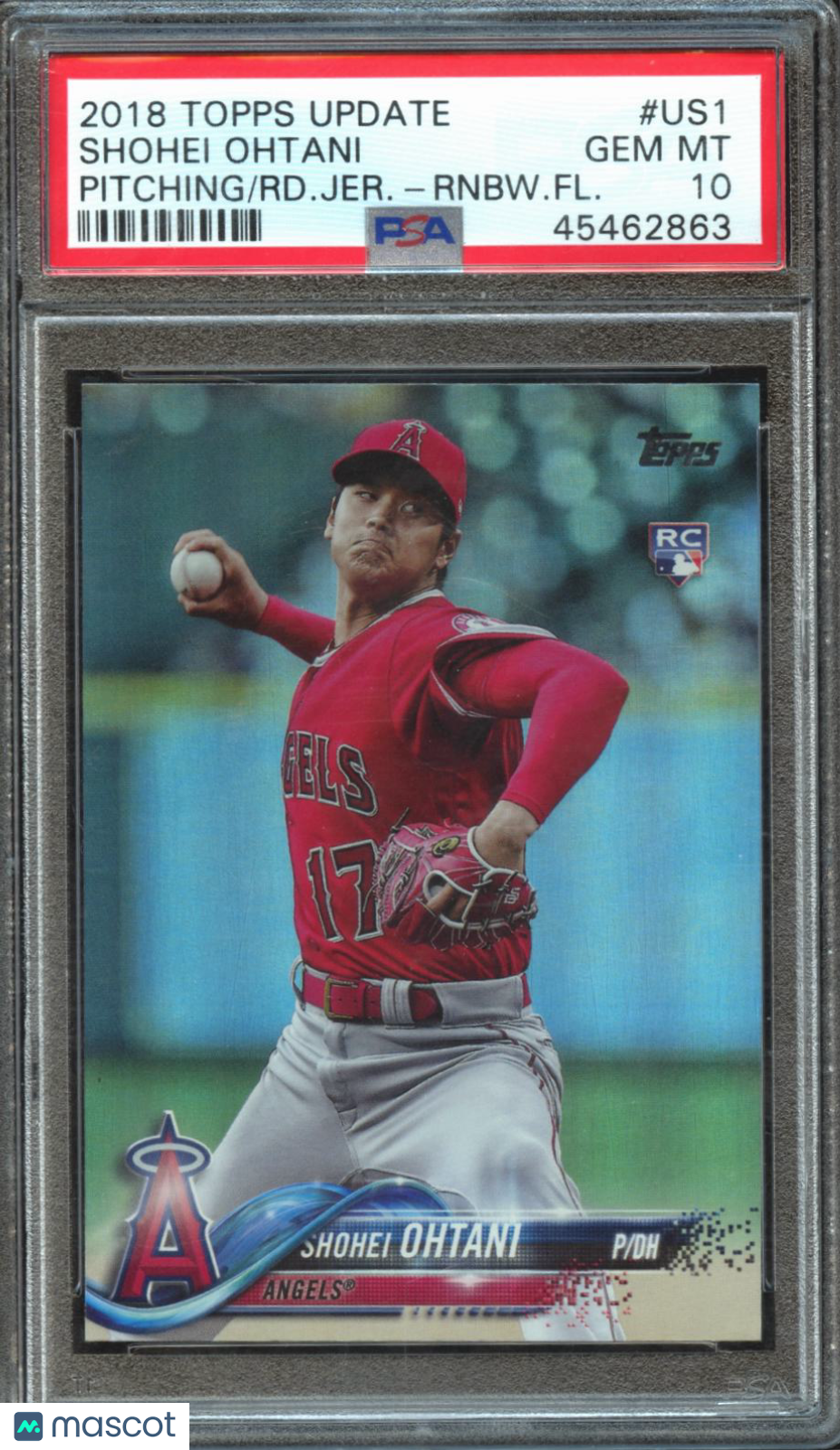 Shohei Ohtani 2018 Topps Update Rainbow Foil SSP RC Rookie LA Angels #US1 PSA 10