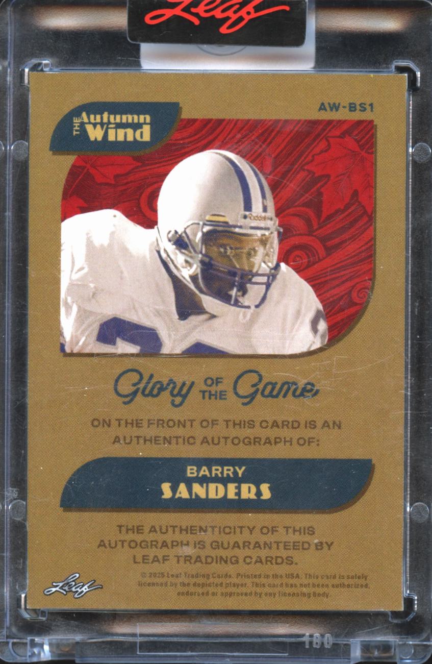 Barry Sanders 2020 Leaf Glory of the Game Auto Autograph 16/25 Detroit Lions