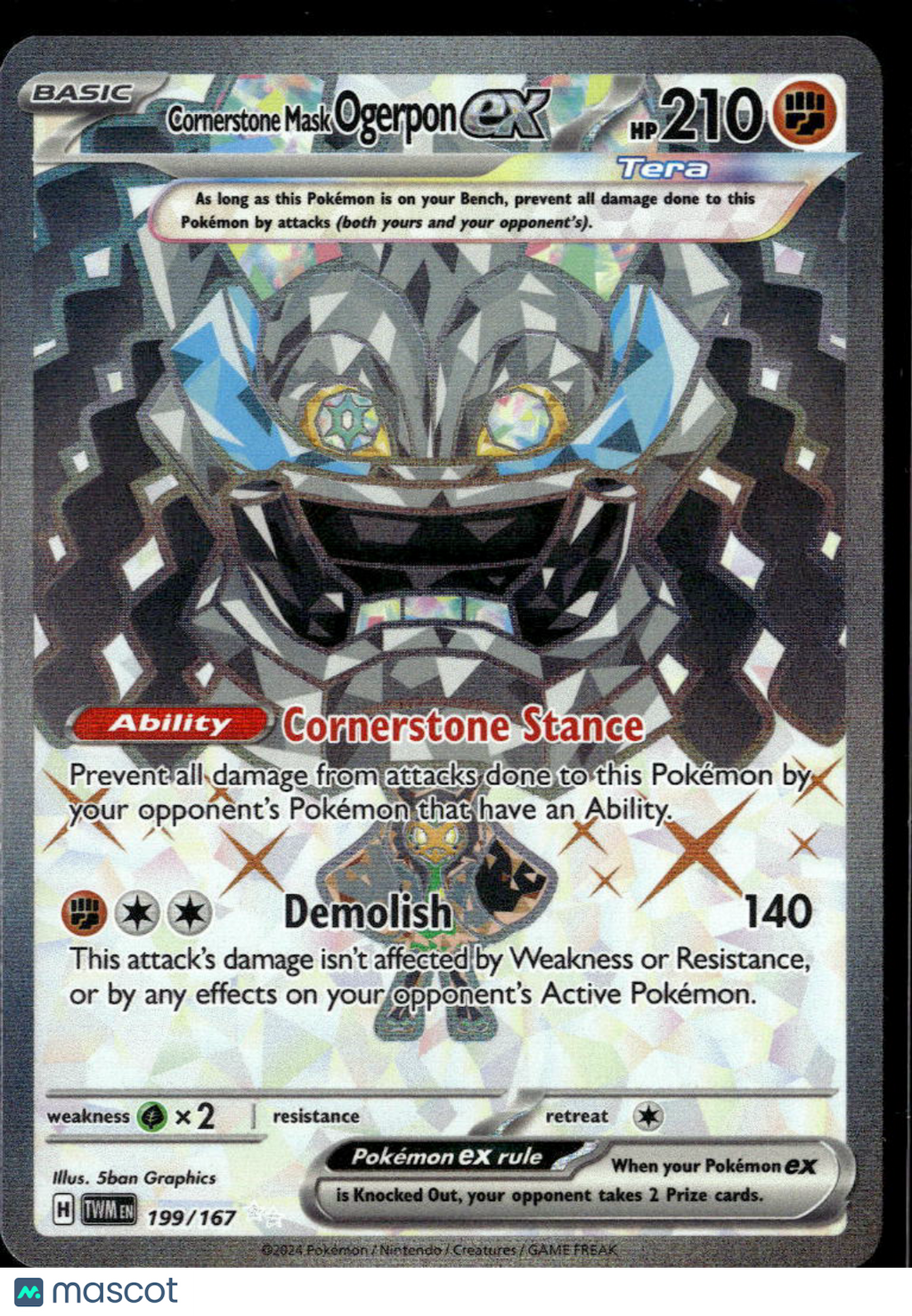 Cornerstone Mask Ogerpon EX 2024 Twilight Masquerade #199/167