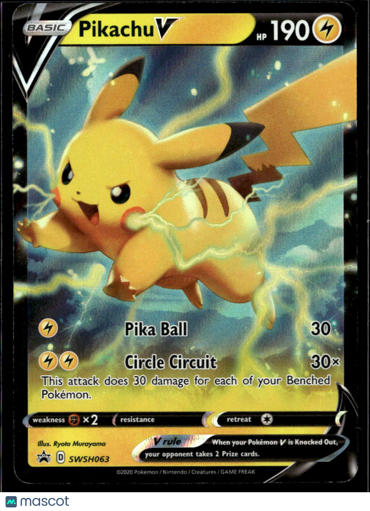 Pikachu V 2020 Sword & Shield Promos Holo Black Star Promo RA #SWSH063