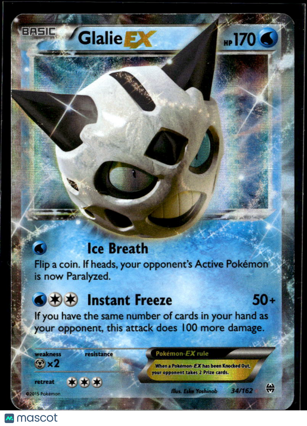 Glalie EX 2015 BREAKthrough Holo Ultra Rare #34/162