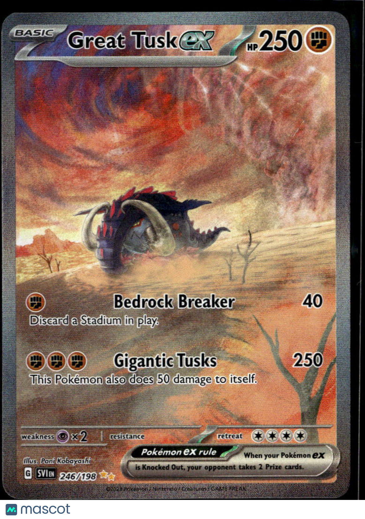 Great Tusk EX 2023 Scarlet & Violet Holo Secret Rare SAR #246/198