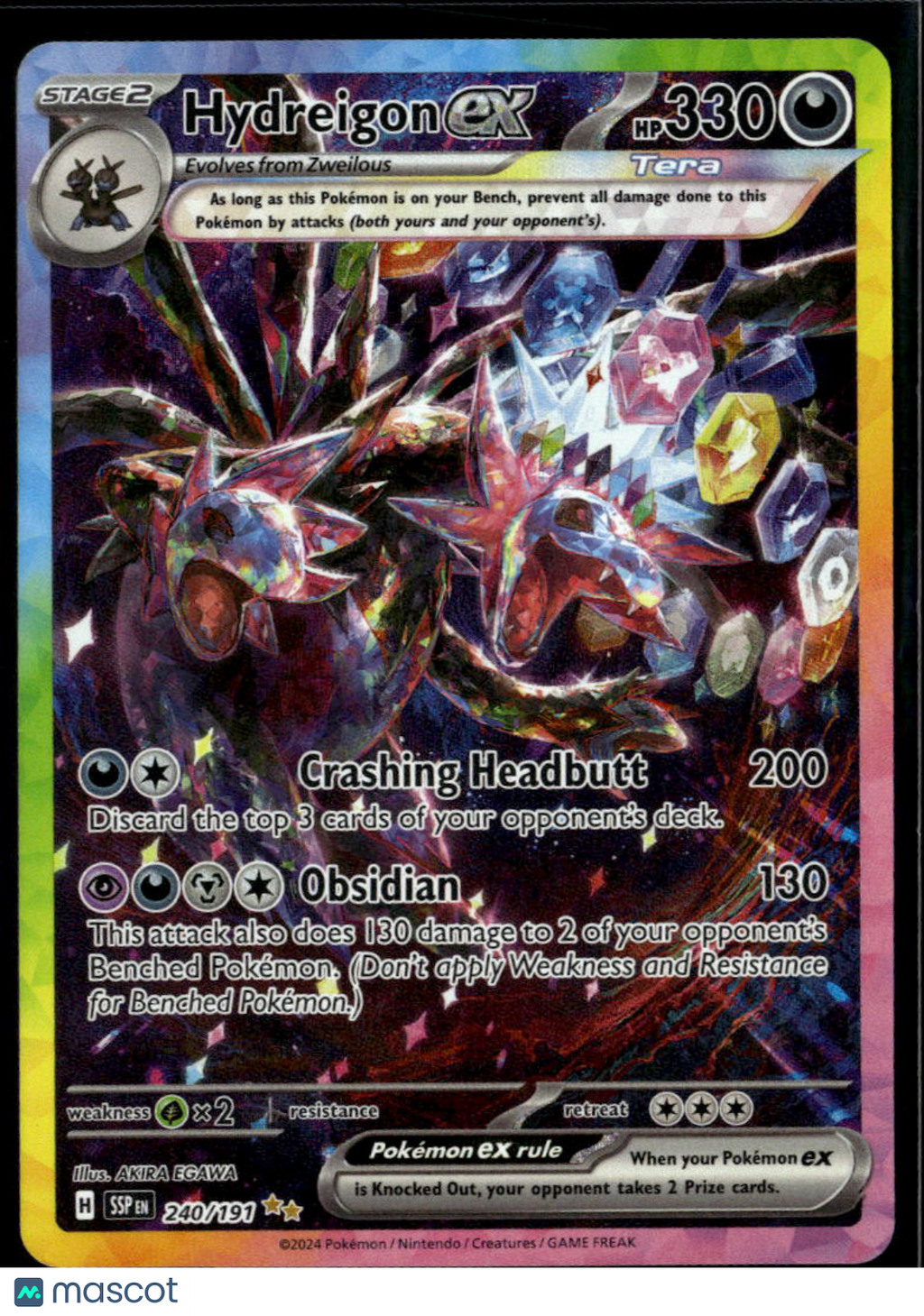 Hydreigon EX 2024 Surging Sparks Holo Secret Rare SAR #240/191