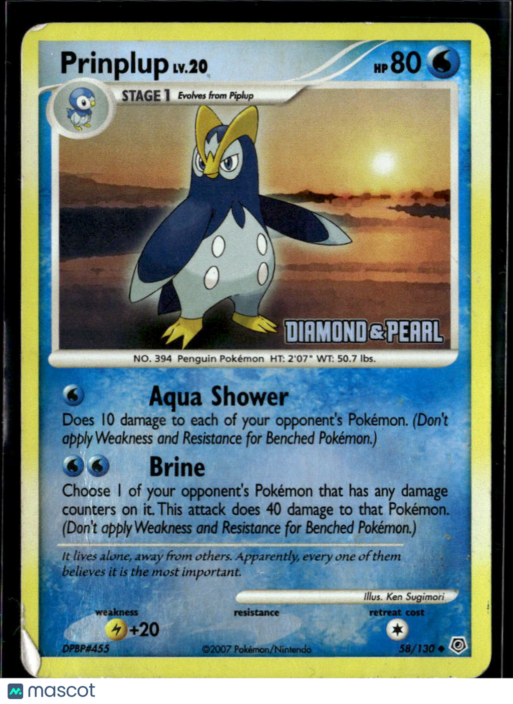 Prinplup 2010 Diamond & Pearl Uncommon #58/130