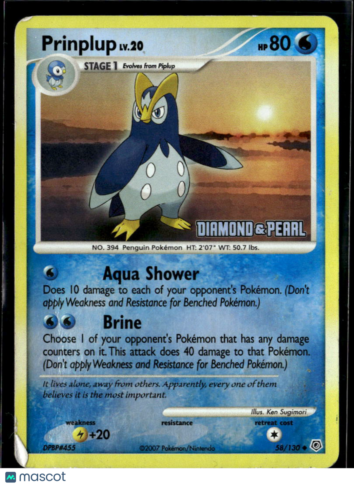 Prinplup 2010 Diamond & Pearl Uncommon #58/130