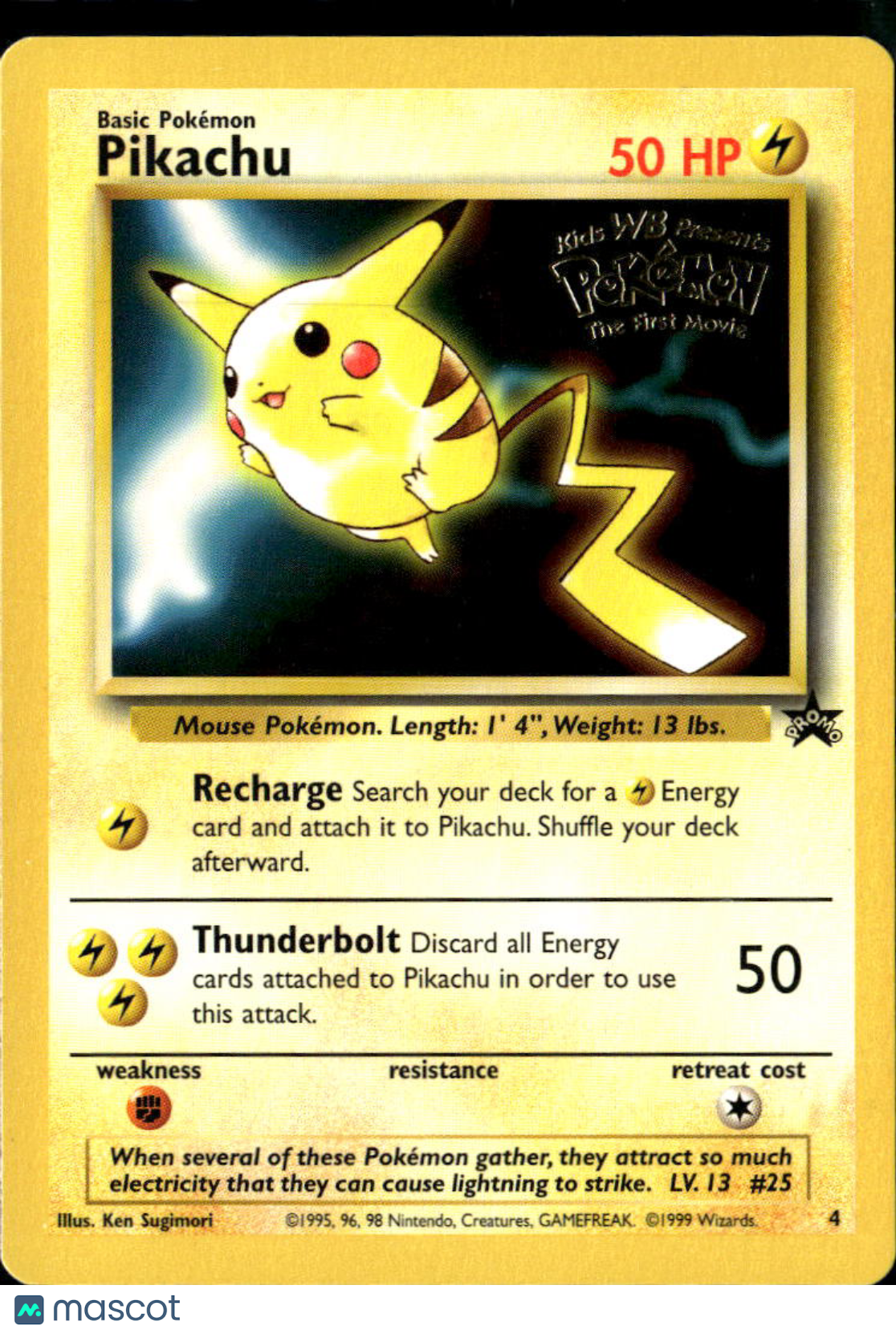 Pikachu 1999 Wizards Black Star Promo #4