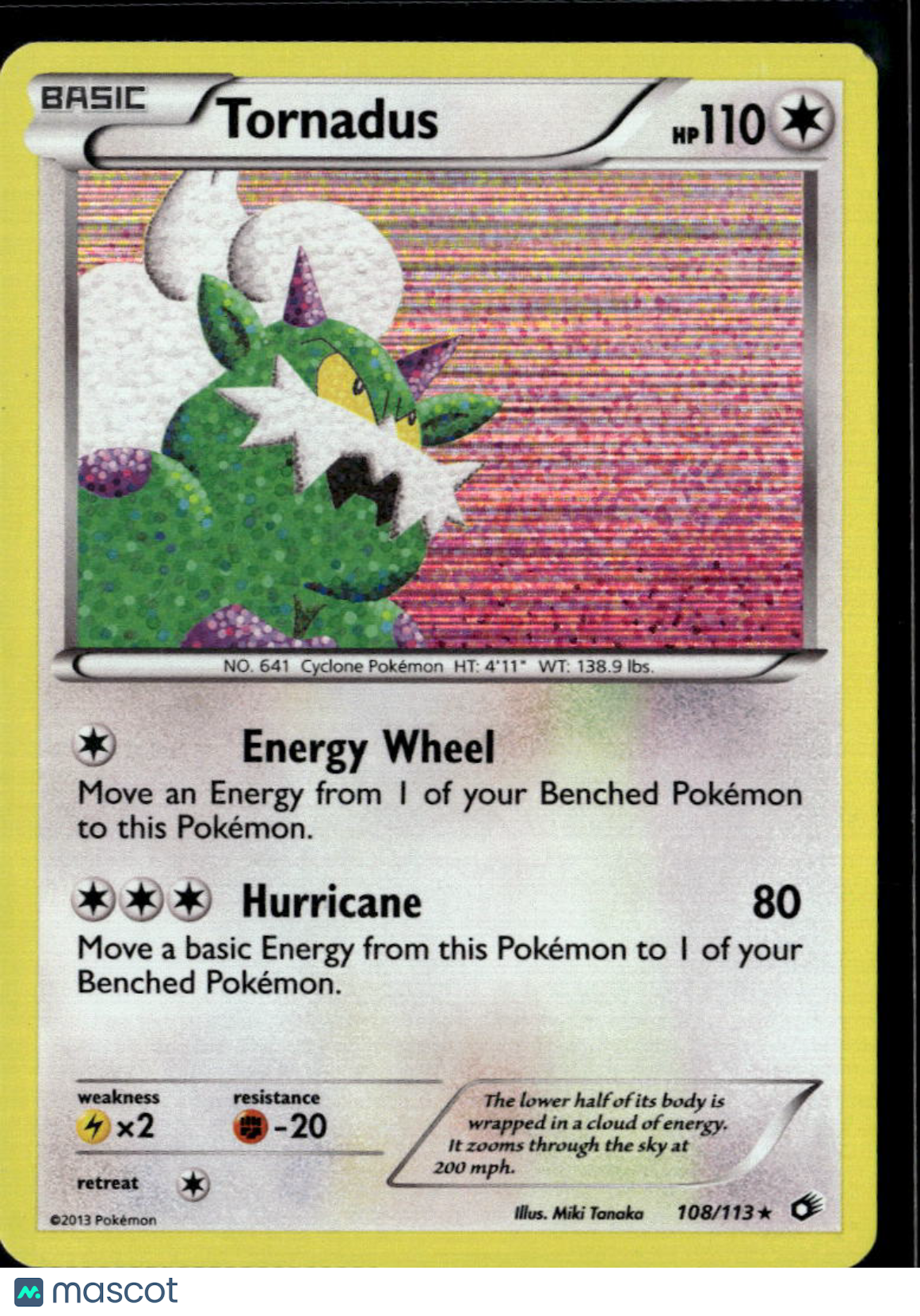 Tornadus 2013 Legendary Treasures Holo Rare #108/113