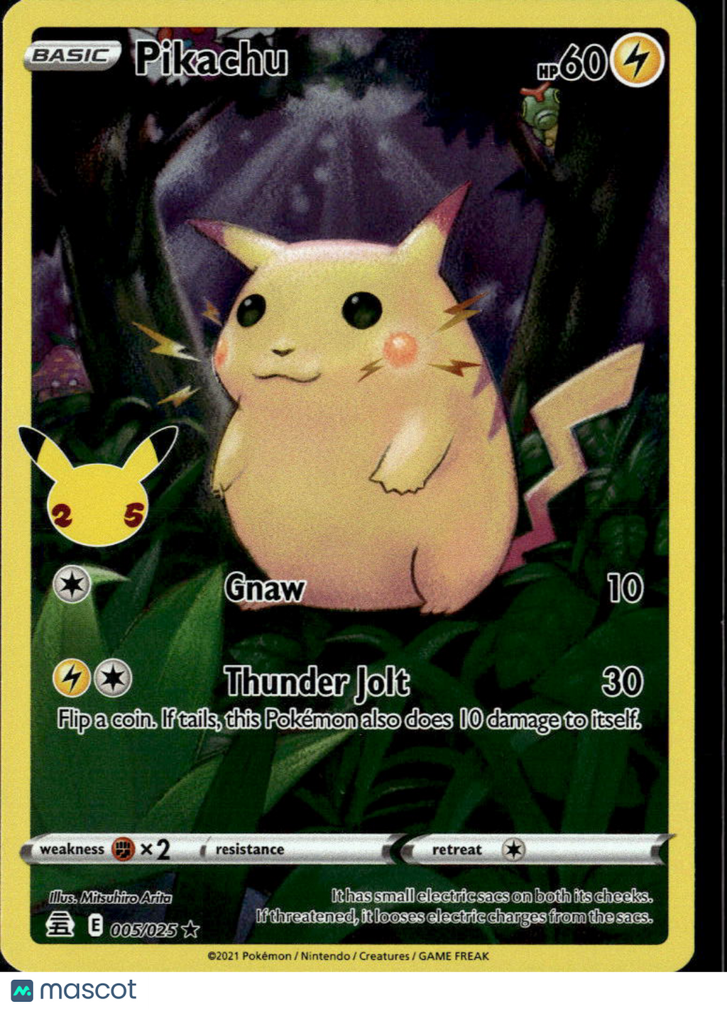 Pikachu 2021 Celebrations Holo Rare #5/25