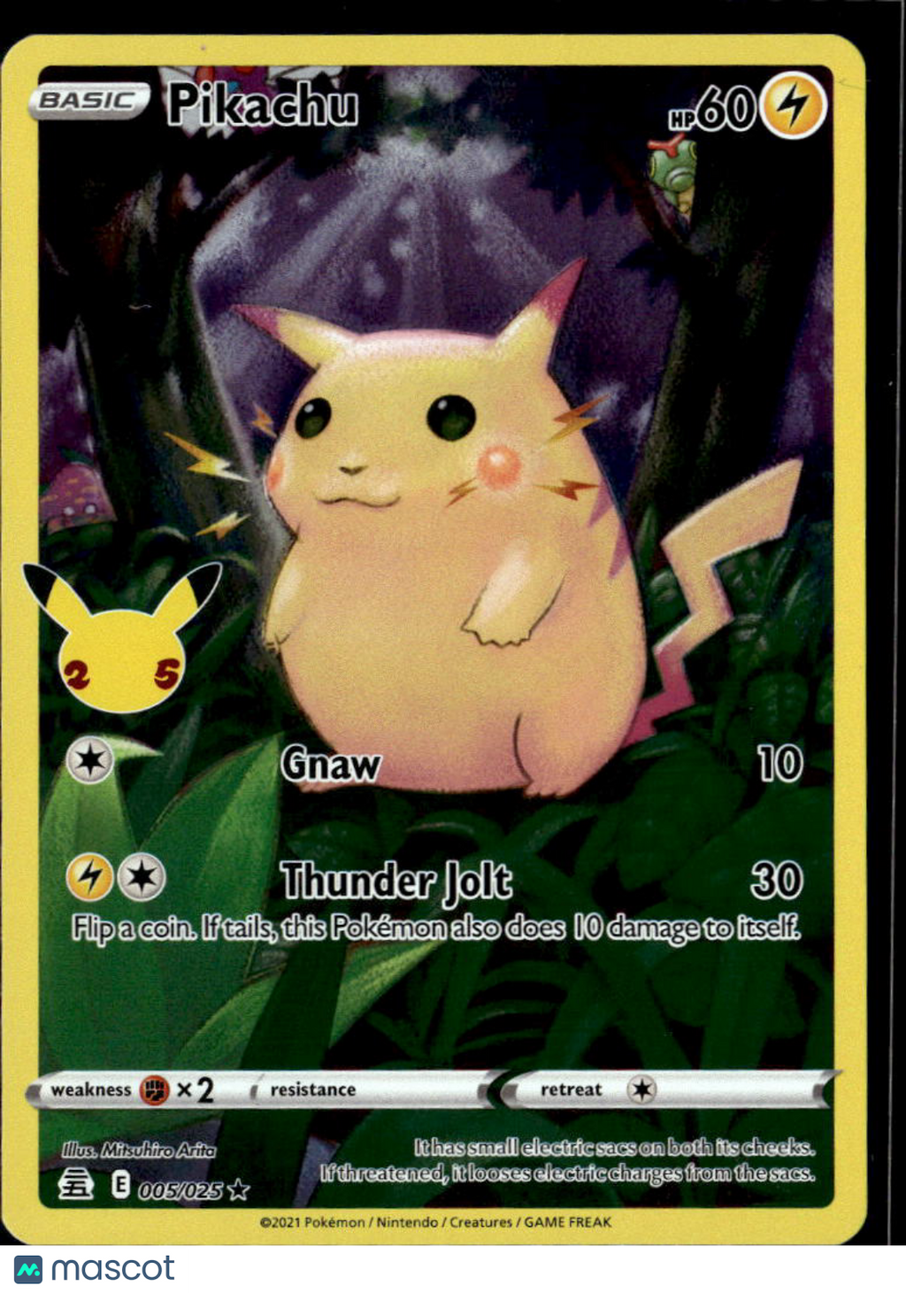 Pikachu 2021 Celebrations Holo Rare #5/25