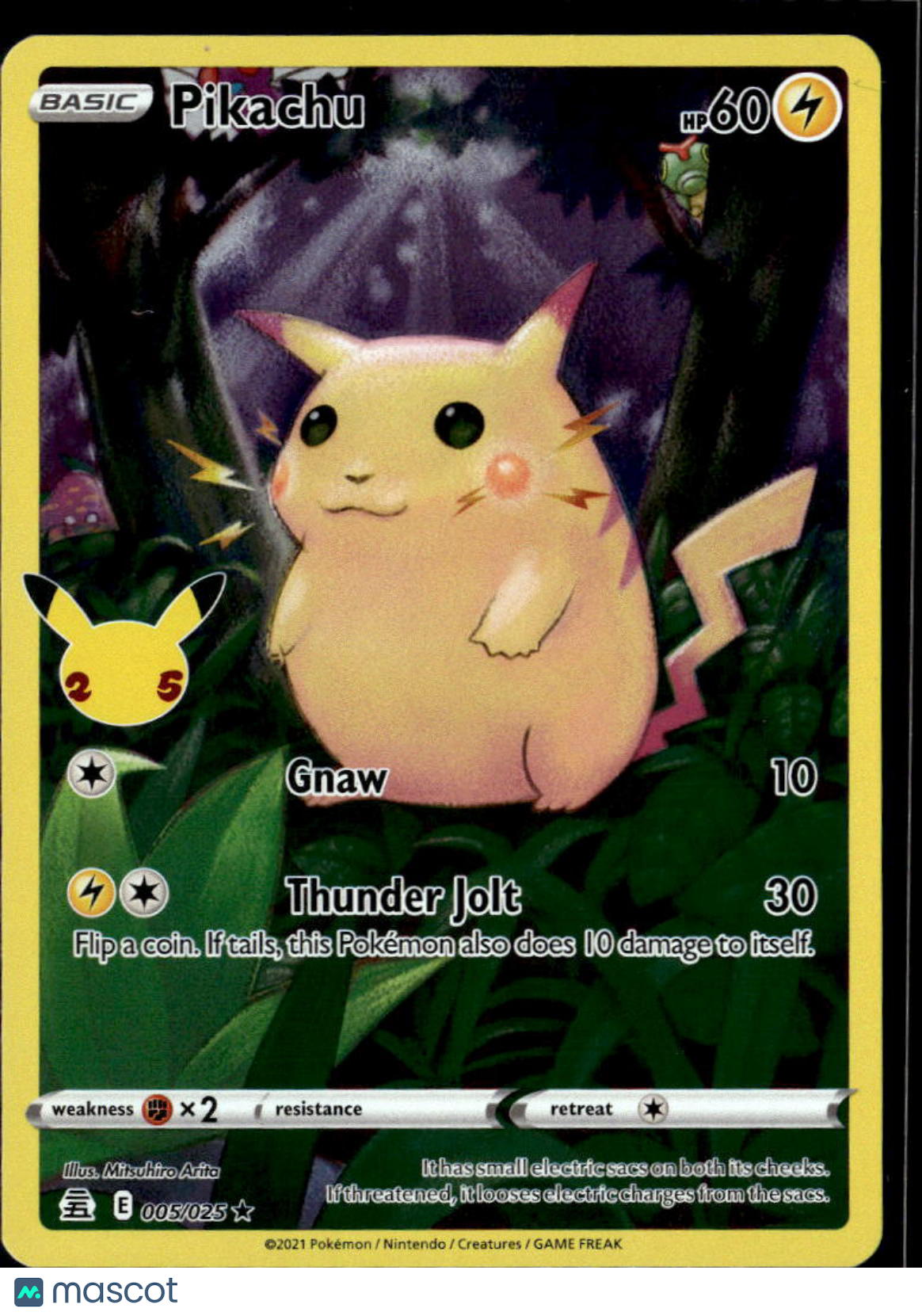 Pikachu 2021 Celebrations Holo Rare #5/25