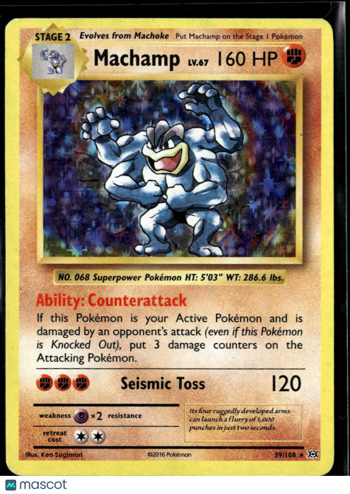 Machamp 2016 Evolutions Holo Rare #59/108