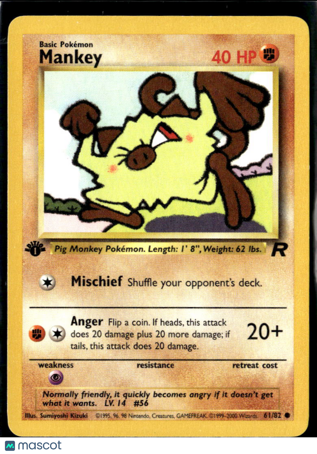 Mankey 2000 Team Rocket 1st Edition #61/82