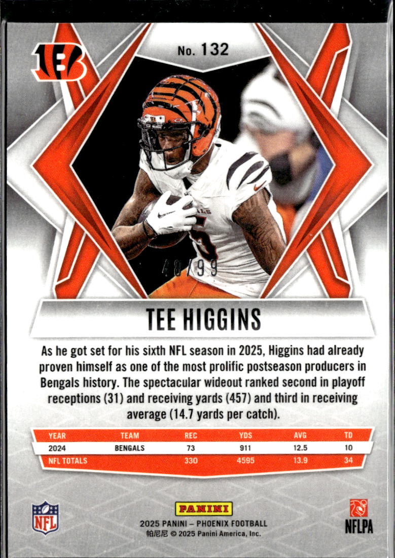 Tee Higgins 2025 Phoenix Orange 48/99 Cincinnati Bengals