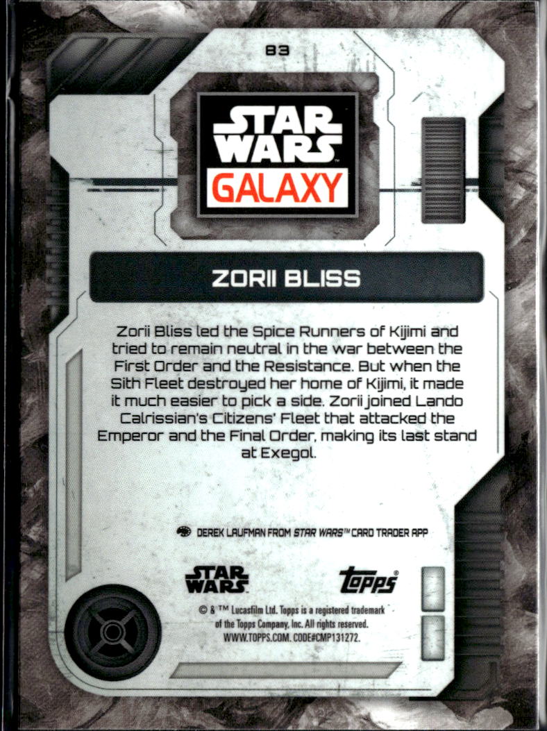 Zorii Bliss 2026 Topps Star Wars Galaxy Mini Diamond Refractor #83