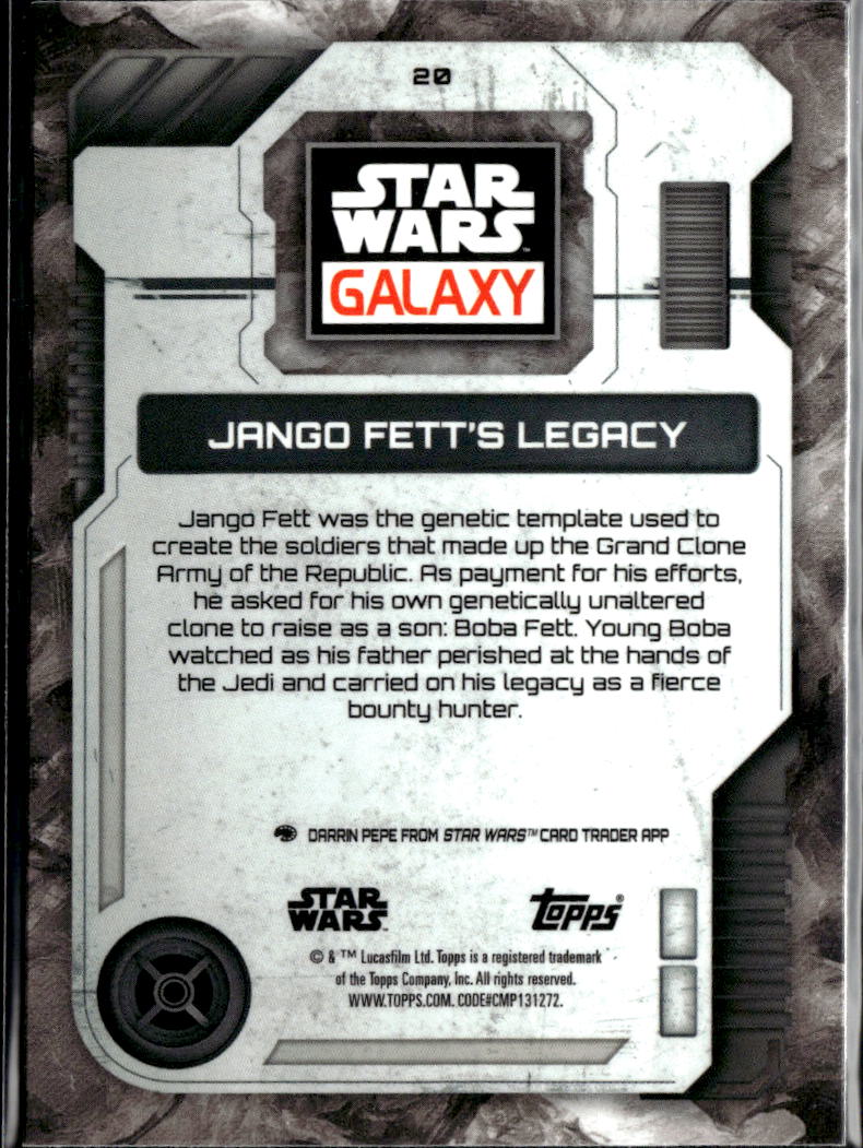 Jango Fett's Legacy 2026 Topps Star Wars Galaxy Mini Diamond Refractor #20