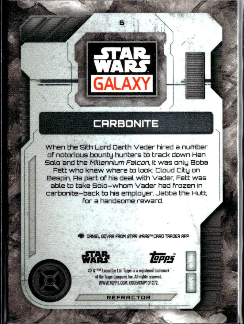 Carbonite 2026 Topps Star Wars Galaxy Refractor #6
