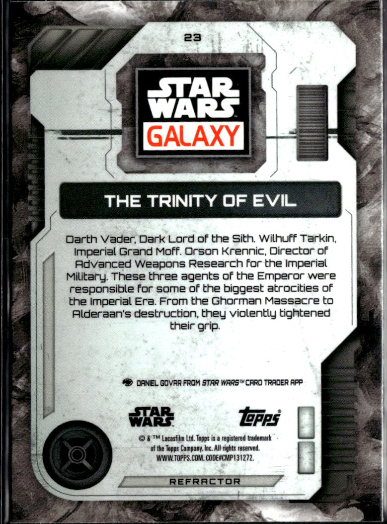 The Trinity of Evil 2026 Topps Star Wars Galaxy Refractor #23