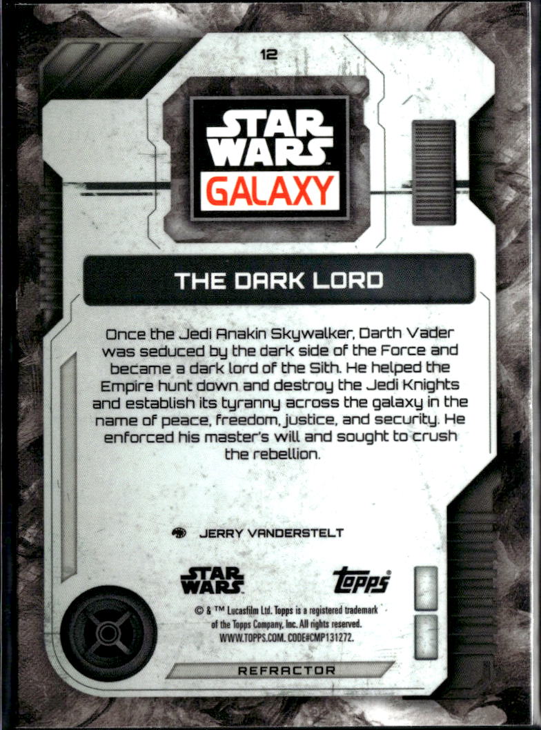 The Dark Lord 2026 Topps Star Wars Galaxy Refractor #12