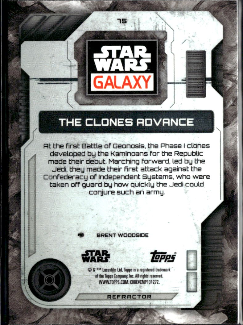 The Clones Advance 2026 Topps Star Wars Galaxy Refractor #15
