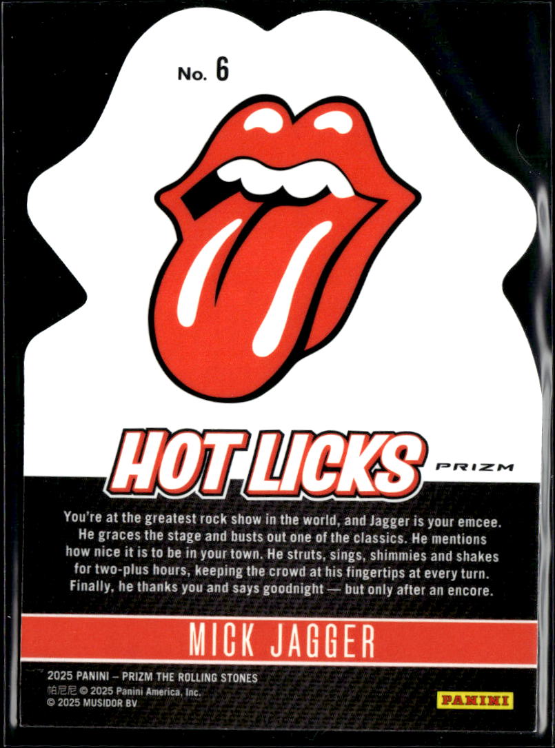Mick Jagger 2025 Panini Prizm The Rolling Stones Hot Licks  #6