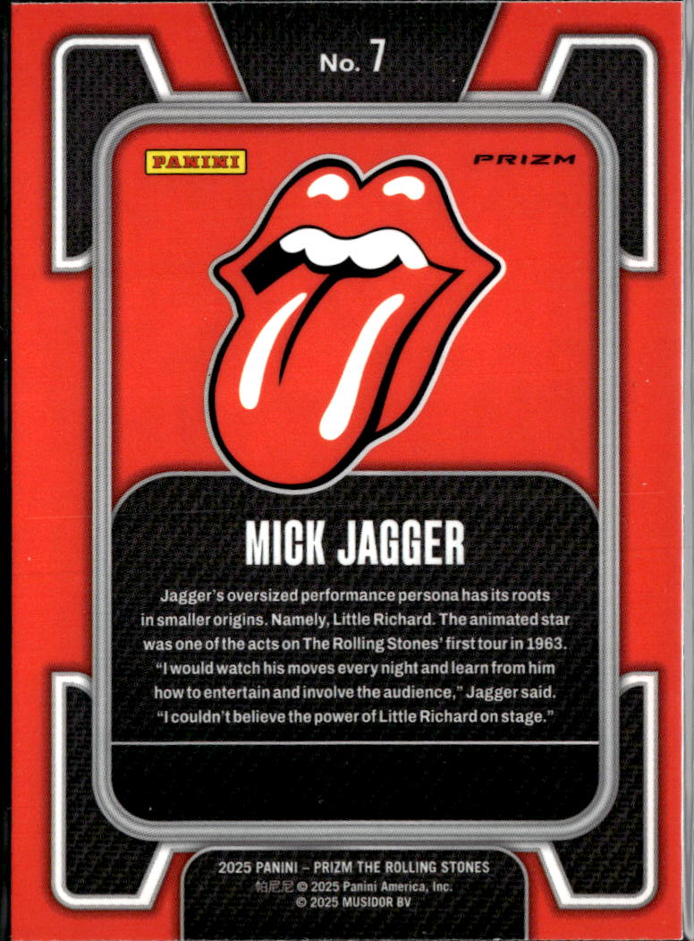 Mick Jagger 2025 Panini Prizm Silver Prizm The Rolling Stones #7