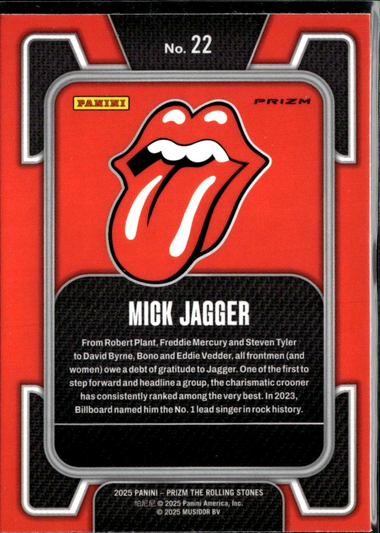 Mick Jagger 2025 Panini Prizm The Rolling Stones Silver Prizm #22