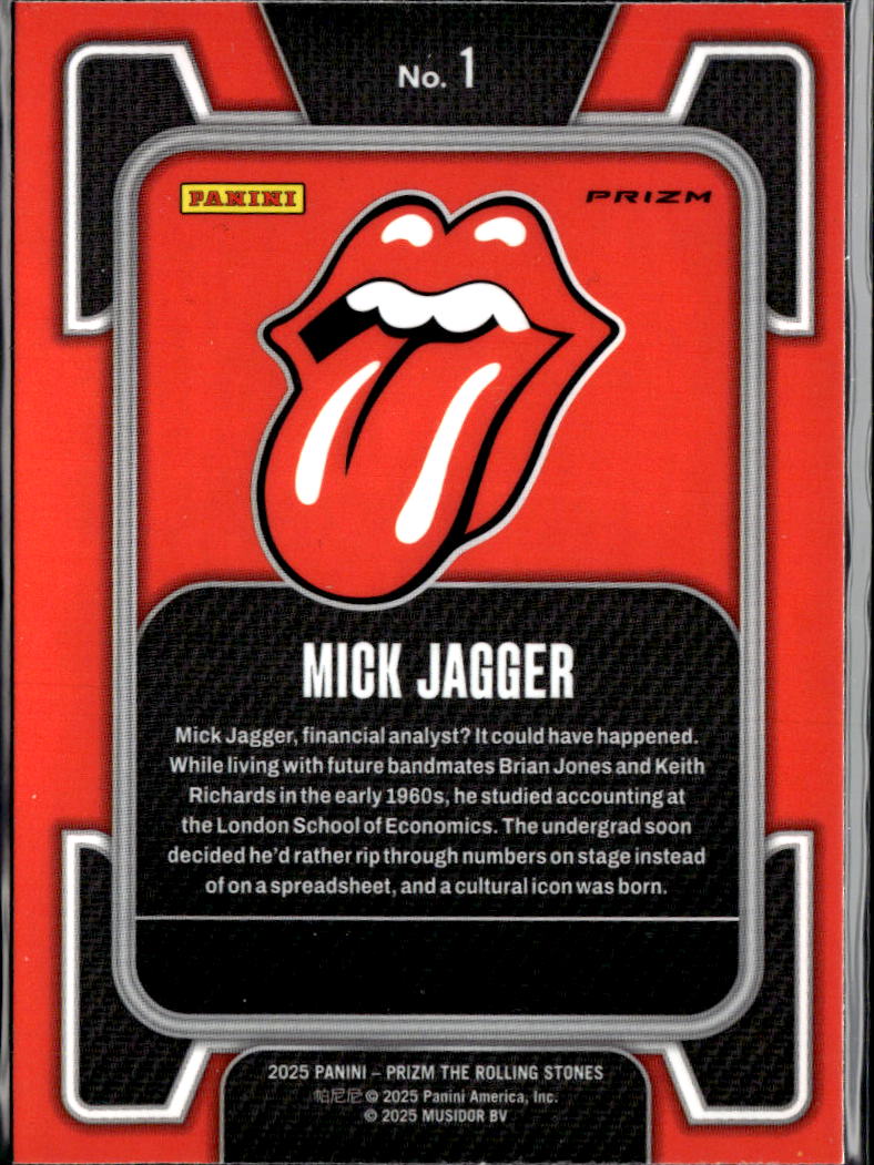 Mick Jagger 2025 Panini Prizm The Rolling Stones Silver Prizm #1
