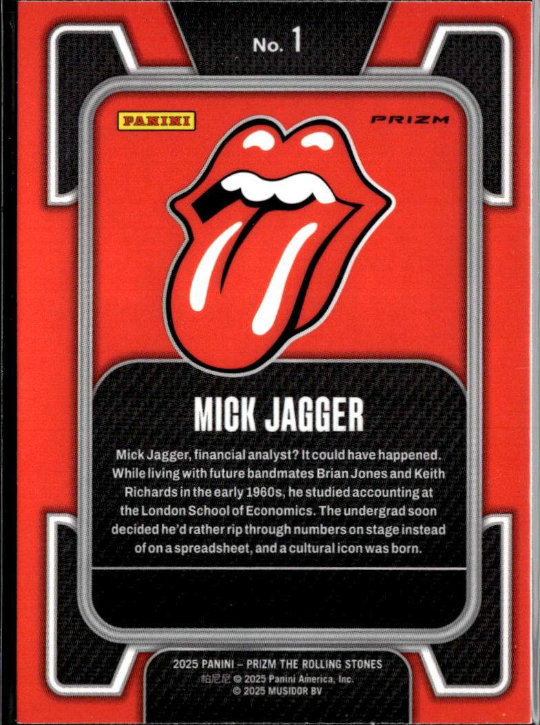 Mick Jagger 2025 Panini Prizm The Rolling Stones Silver Prizm #1