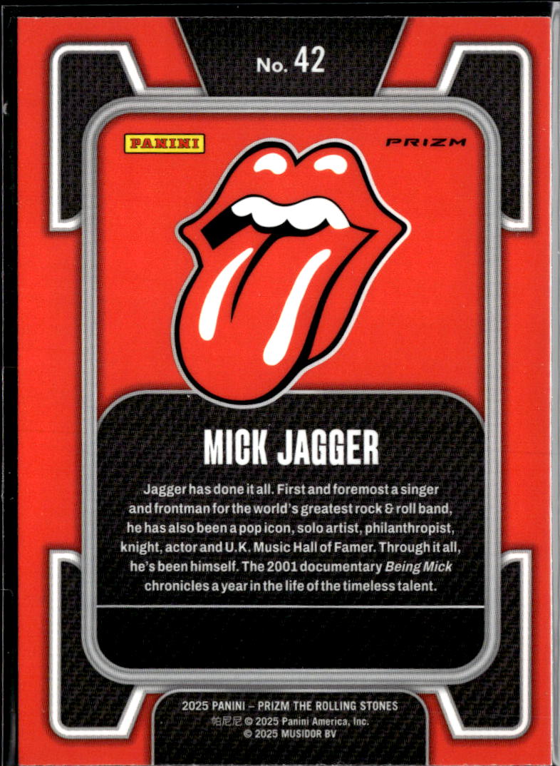 Mick Jagger 2025 Panini Prizm The Rolling Stones Silver Prizm #42