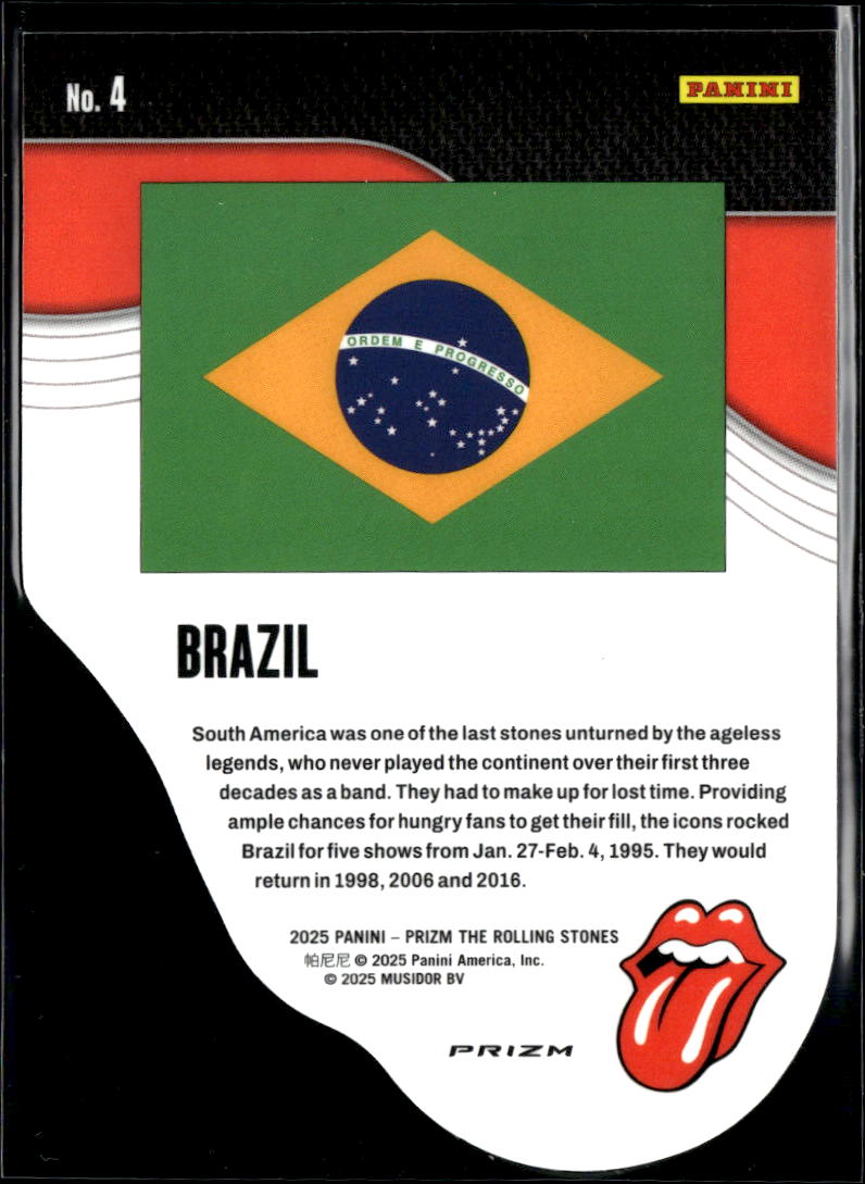 Brazil 2025 Panini Prizm The Rolling Stones International Licks Insert #4
