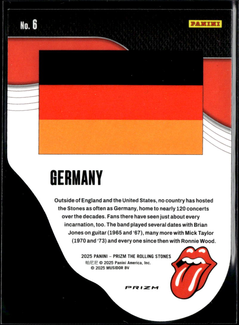 Germany 2025 Panini Prizm The Rolling Stones International Licks #6