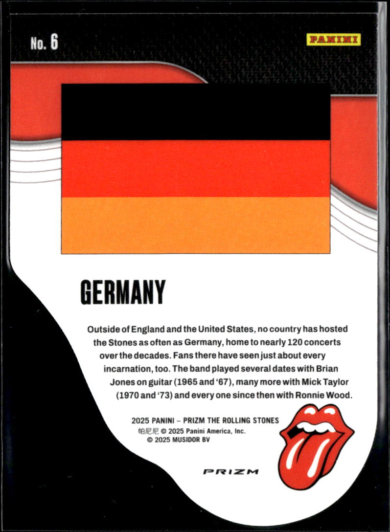 Germany 2025 Panini Prizm The Rolling Stones International Licks #6