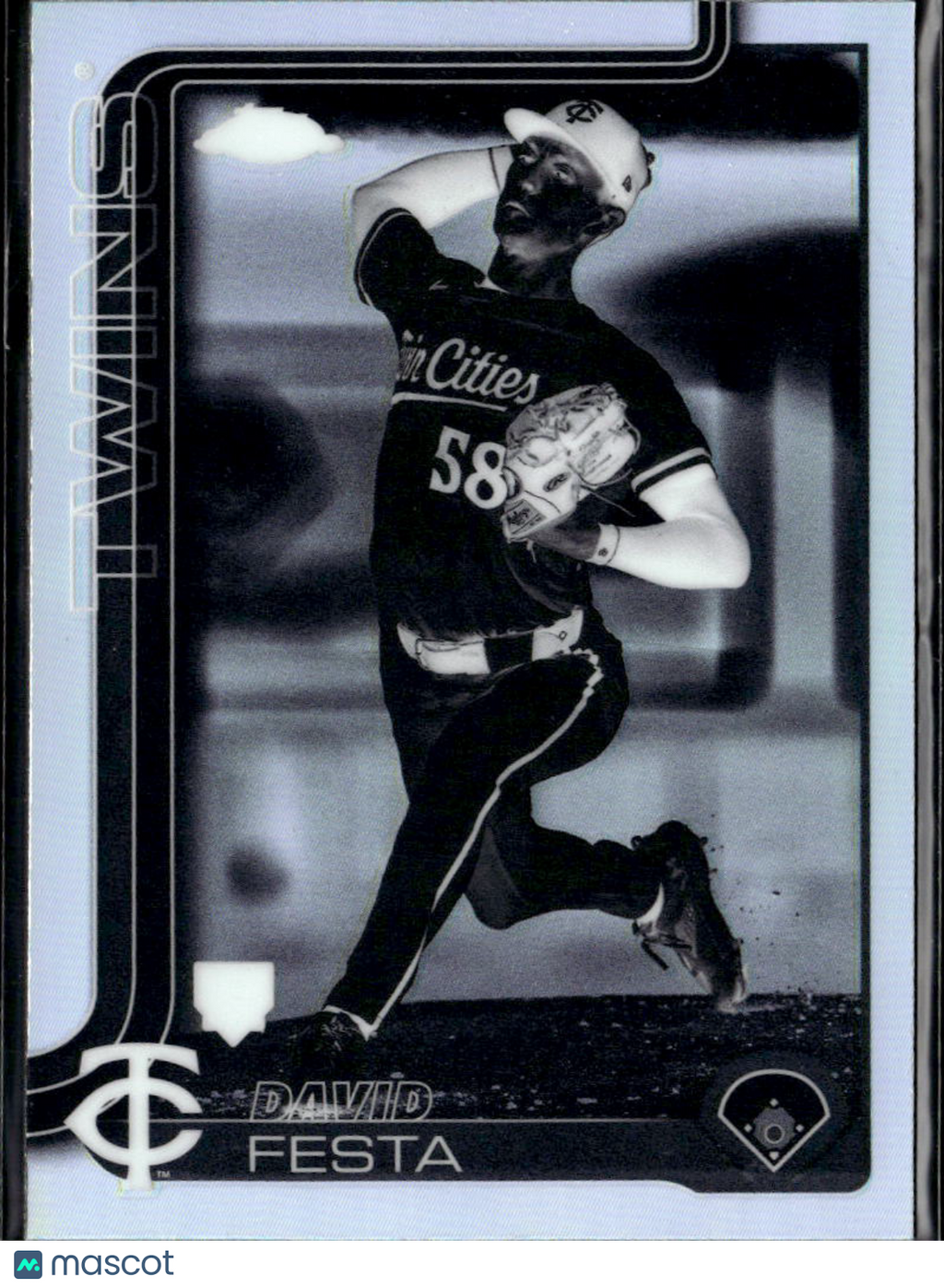 David Festa 2025 Topps Chrome Negative Refractor SSP Minnesota Twins