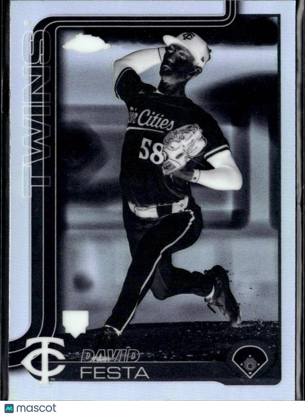 David Festa 2025 Topps Chrome Negative Refractor SSP Minnesota Twins