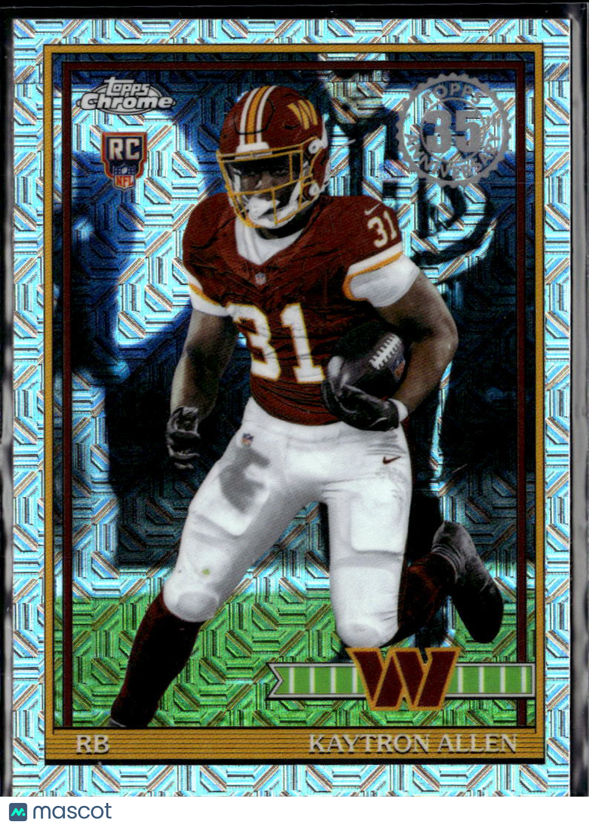 Kaytron Allen 2026 Topps Chrome '91 Silver Pack RC Washington Commanders