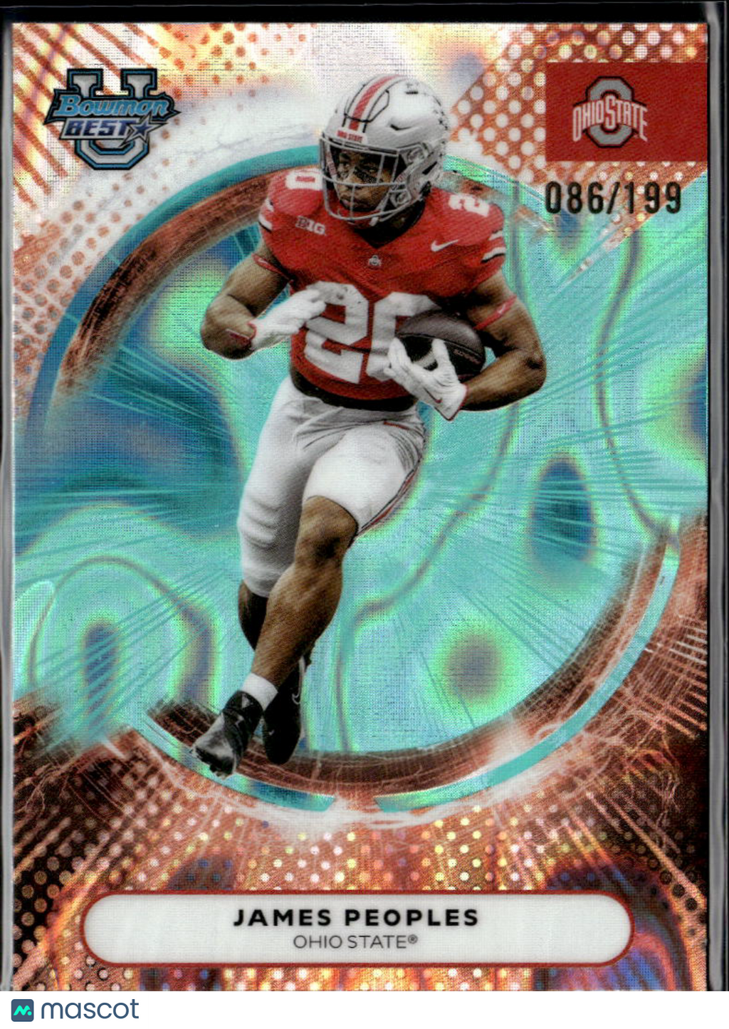 James Peoples 2025 Bowman's Best Aqua Lava Refractor 86/199 Ohio State Buckeyes