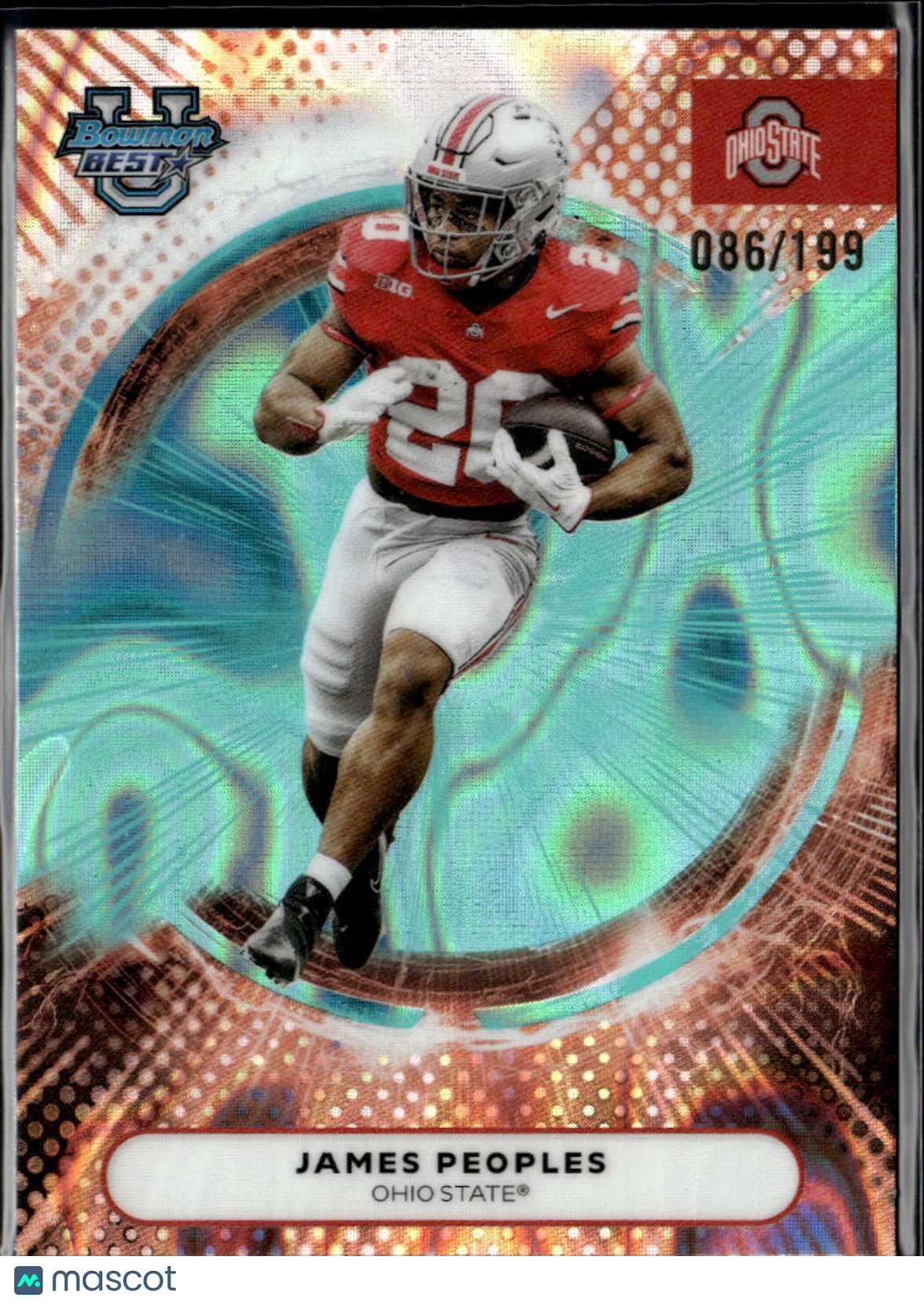 James Peoples 2025 Bowman's Best Aqua Lava Refractor 86/199 Ohio State Buckeyes