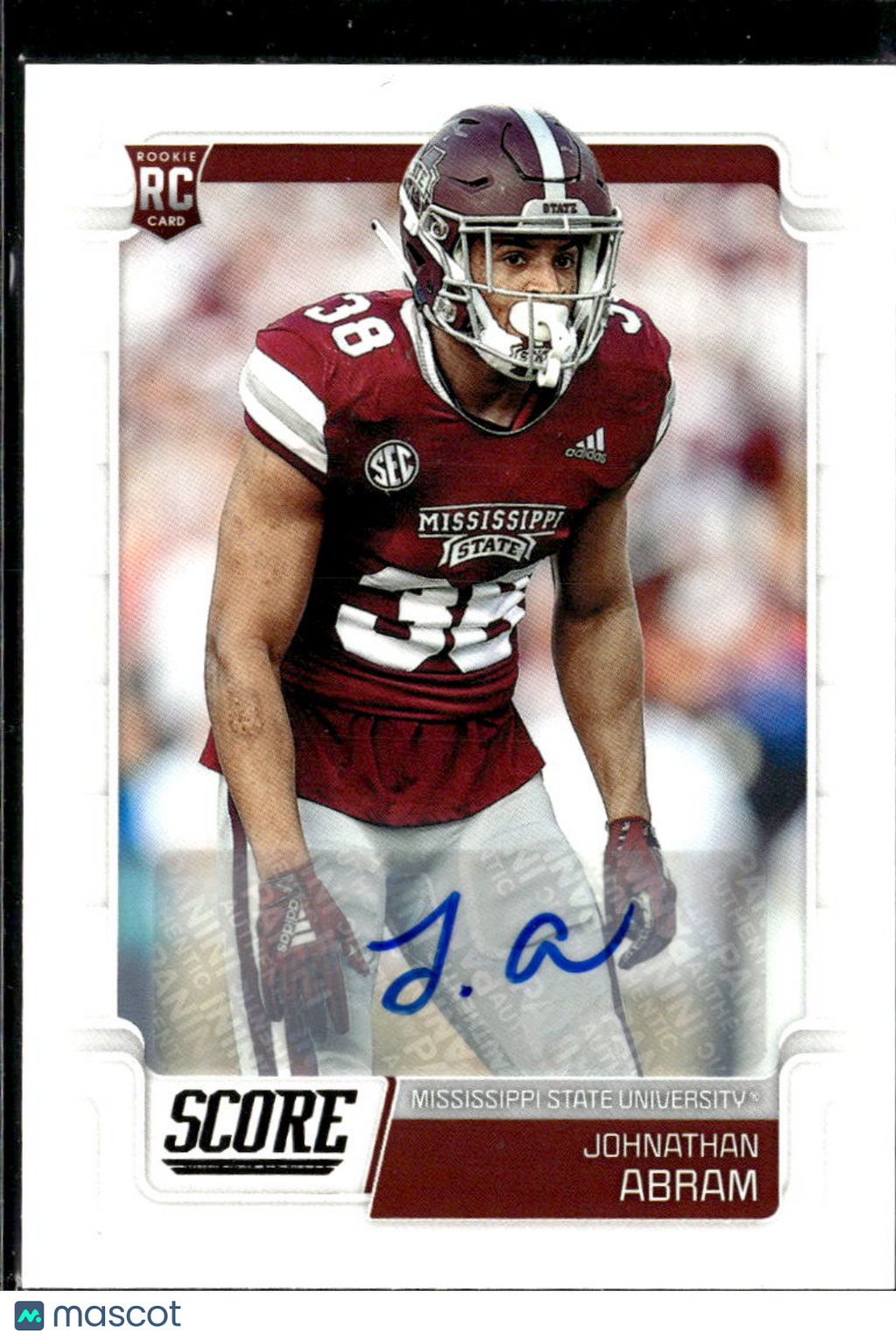 Johnathan Abram 2019 Score RC Auto Autograph Mississippi State Raiders