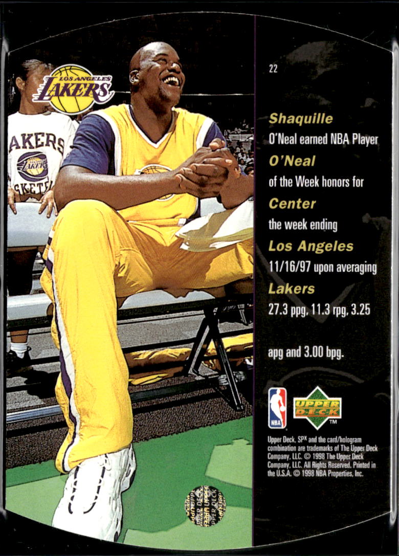 Shaquille O'Neal 1998 SPx Die-Cut #22 Los Angeles Lakers