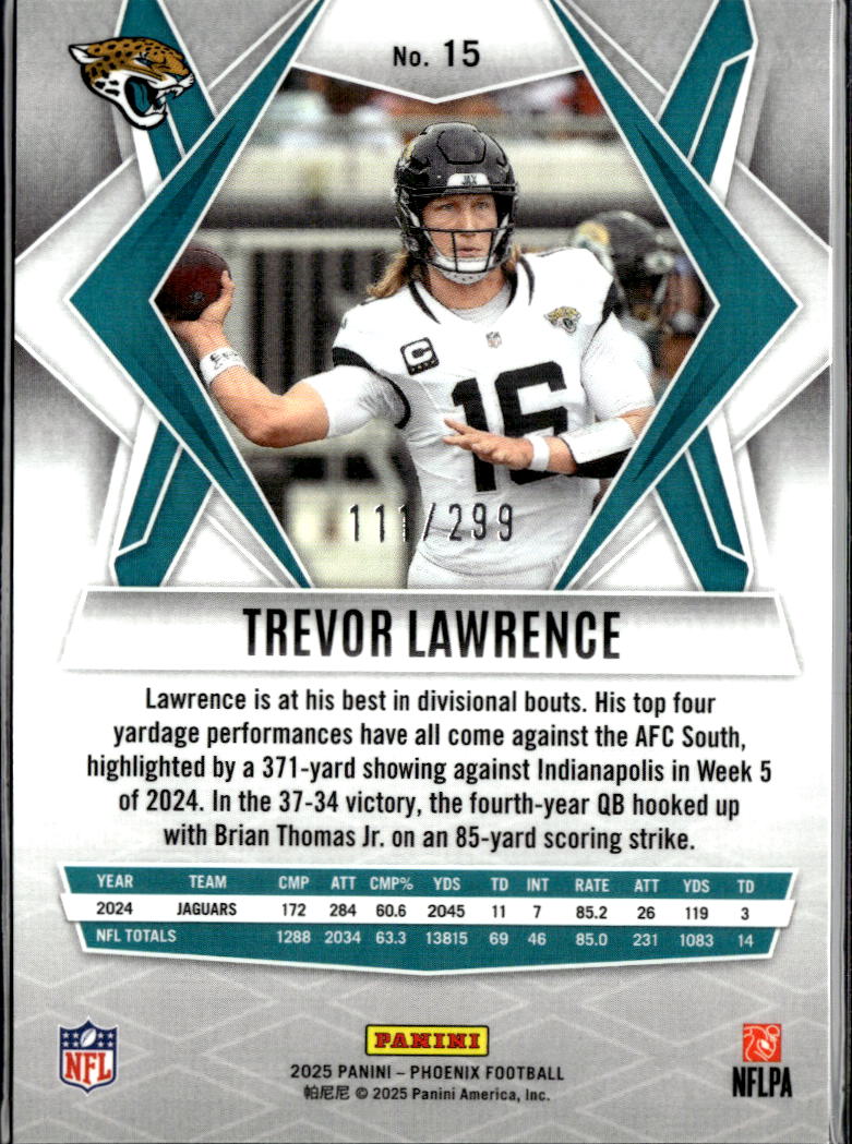 Trevor Lawrence 2025 Phoenix Pink 111/299 Jacksonville Jaguars