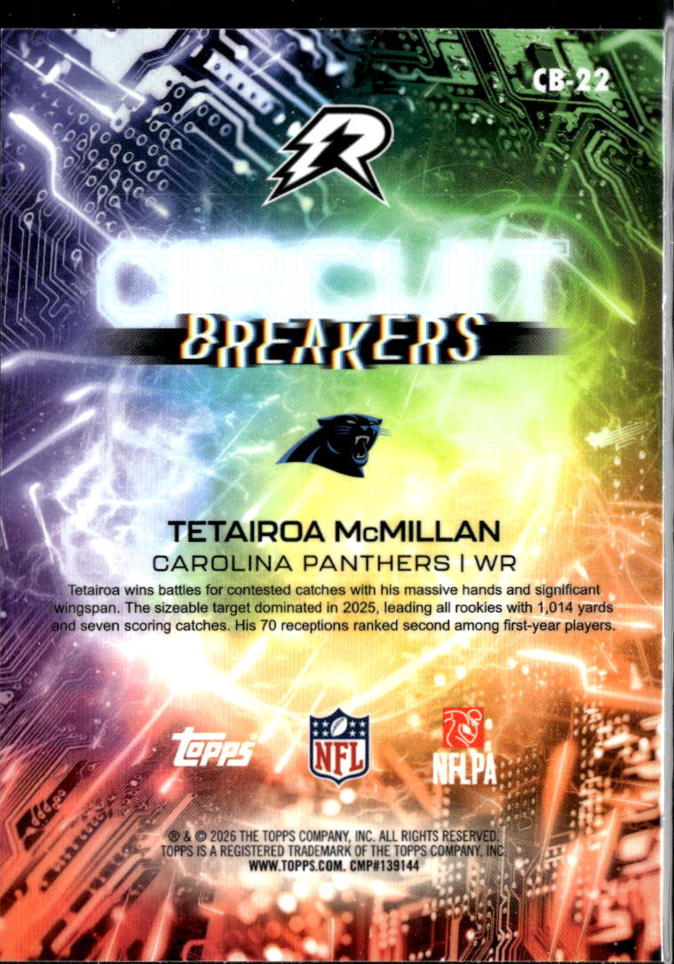 Tetairoa McMillan 2026 Topps Resurgence Rookie RC 89/425 Carolina Panthers