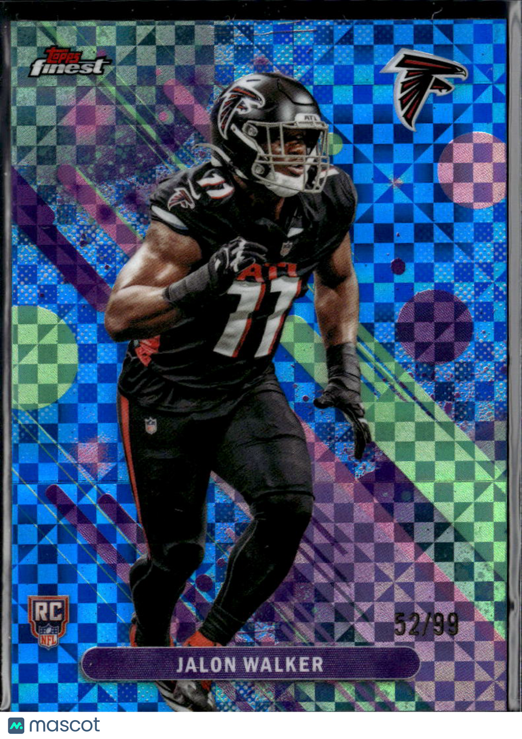 Jalon Walker 2025 Topps Finest Blue Rookie RC /99 Atlanta Falcons